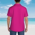 thumbnail image 3 of Lsque Darkmagenta pattern Hawaiian Shirt for Men, Unisex Summer Beach Casual Short Sleeve Button Down Shirts-Small, 3 of 9