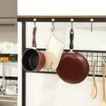 thumbnail image 5 of VASAGLE Bakers Rack, Coffee Bar, Kitchen Storage Shelf Rack with 10 Hooks, 3 Shelves, Adjustable Feet, for Microwave Oven, 33.1 x 15.7 x 66.9 Inches, Industrial, Rustic Brown and Black UKKS17BX, 5 of 5