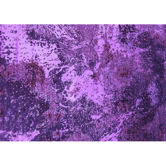 Ahgly Company Indoor Rectangle Oriental Purple Industrial Area Rugs, 2' x 5'