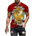 thumbnail image 2 of Qertyioot Hommes Imprimer Manches Courtes Col Rond T-shirt Mode Casual Pull Top Moins de 10 $, 2 of 5