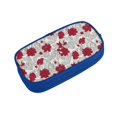 thumbnail image 2 of Uemuo Leaves And Anemone Flowers In Red Grey Printed Pencil Pen Case, Portable Pencil Pouch with Zipper, Compact Stationery Bag Makeup Bag, Pencil Bag for Home Office, 2 of 9