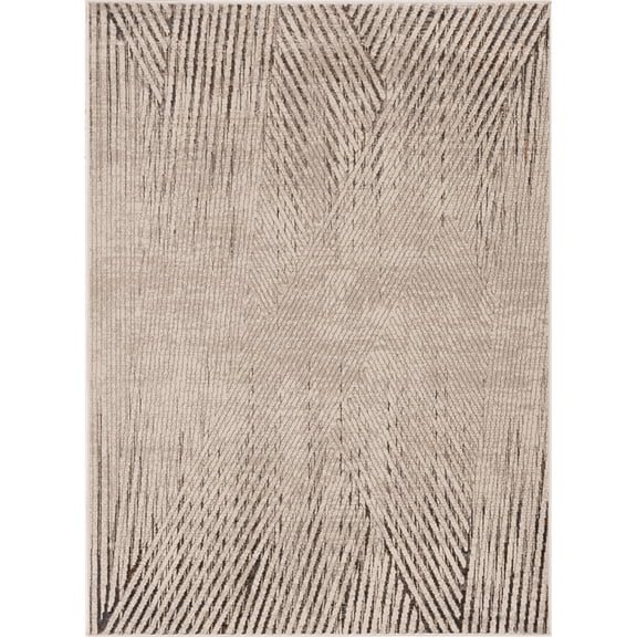 Inspire 7504 Ivory/Grey Parker Area Rug, Size - 5'3" x 7'7"