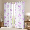 thumbnail image 2 of Homewish Kawaii Bow Black Out Curtains,Cute Cartoon Bowtie Curtains Pack of 2 (42x63 Each),Purple White Bedroom Curtains For Girl Teens,Super Cozy Room Decor, 2 of 6