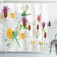thumbnail image 1 of Ambesonne Dragonfly Shower Curtain, Daisy Field Spring, 69"Wx70"L, Fern Green White, 1 of 3