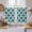Blue, variant on Abstract Geometric Tier Curtains 54 Inch Length, Vintage Rhombus Circle Texture Green Cafe Short Curtains for Bathroom Over Sink, Small Kitchen Curtain Light Filtering Drapes 2 Panels 27.5"Wx54"L
