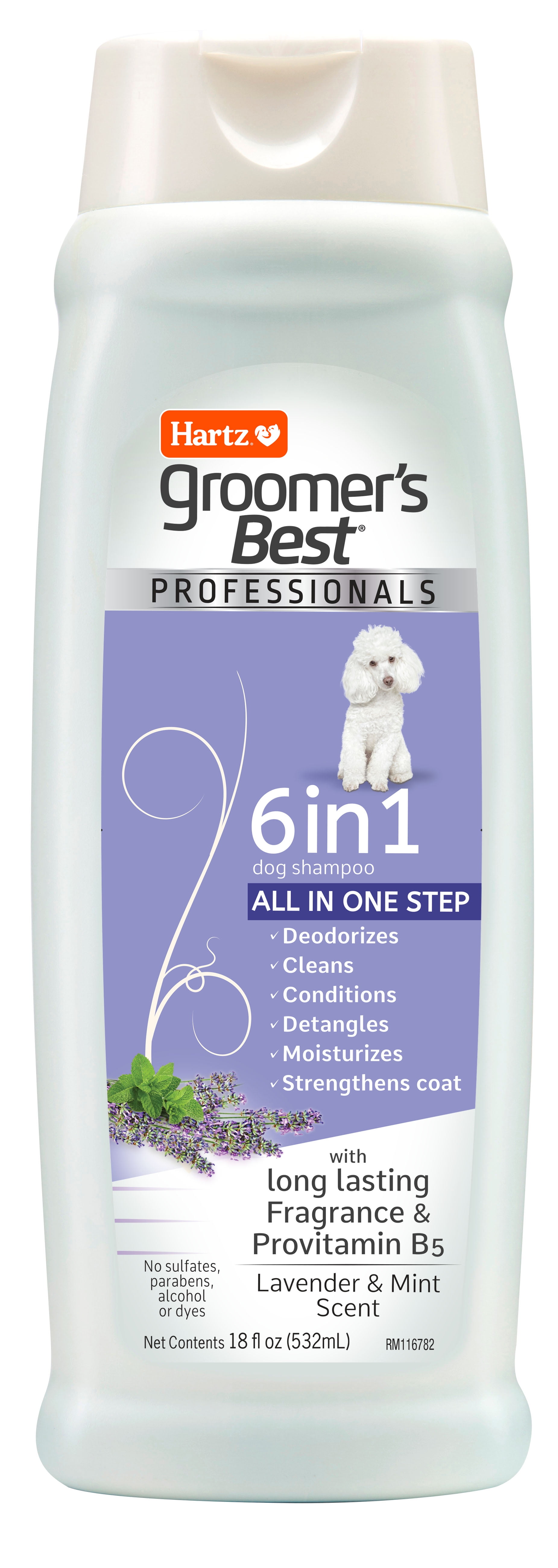 Hartz Groomer's Best PROFESSIONALS 6 IN 1 Dog Shampoo, 18 fl oz.