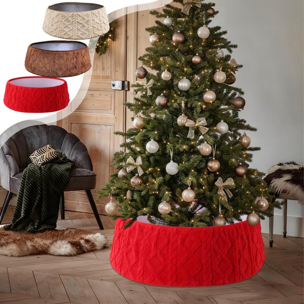 Falda de Árbol de Navidad Tejida a Mano, Regalo de Decoración Navideña, Adornos Navideños, Falda de Árbol, Adorno