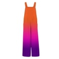 thumbnail image 3 of Ticikt Girls Overalls Kids Casual Sleeveless Wide Leg Jumpsuit Gradient Color Loose Rompers with Pockets, 3 of 5