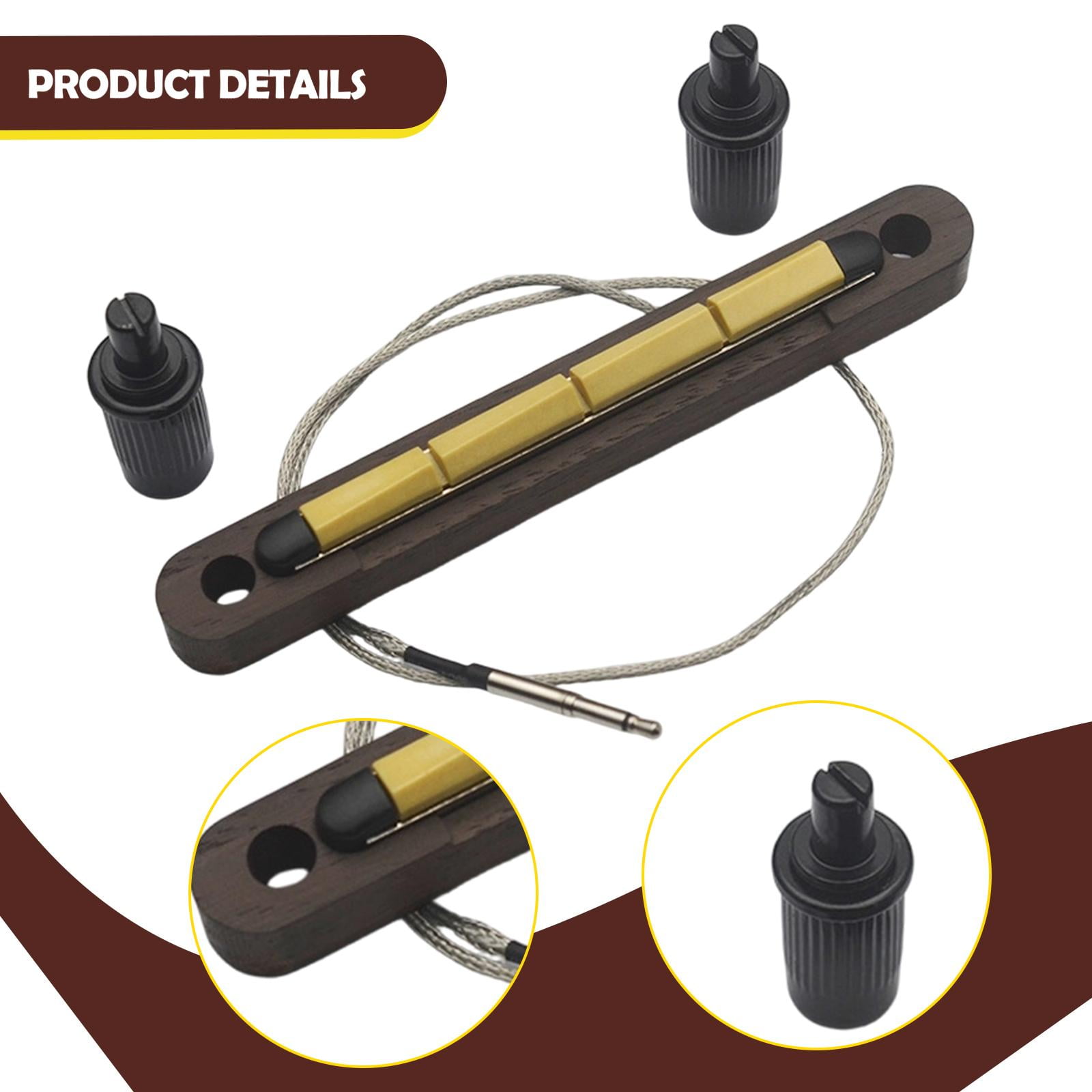 MERIGLARE Bass Pickup Acoustic Bass Piezo Pickup Bridge Saddle Pickup Strip 2.5mm Jack Connection Instrument Replacement for Musicians Rehearsal Room Recordings 4 string