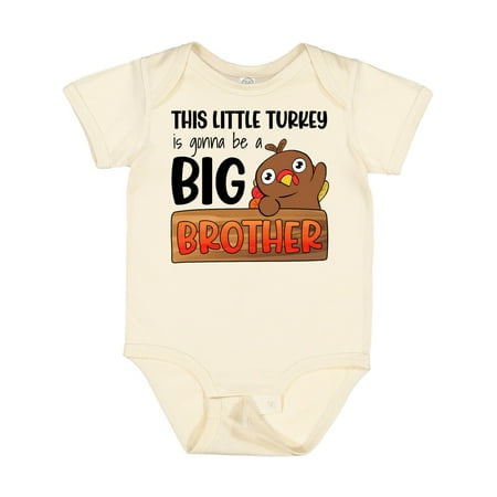 

Inktastic This Little Turkey is Gonna Be a Big Brother Gift Baby Boy Bodysuit
