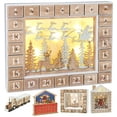 thumbnail image 4 of BRUBAKER Reusable Wooden Advent Calendar to Fill - Flying Santa Claus with LED Lighting - DIY Christmas Calendar 13.98 x 2.36 x 10.63 inches, 4 of 4