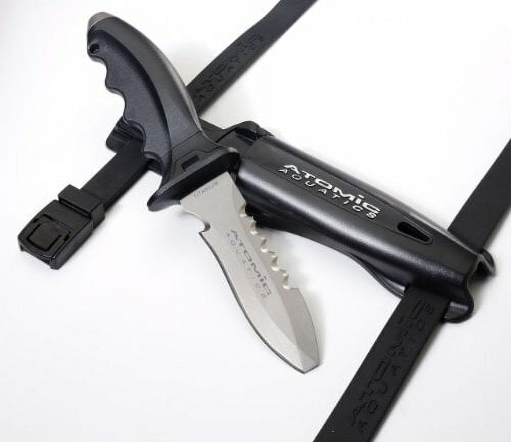 ATOMIC AQUATICS TITANIUM TI6 SCUBA DIVING KNIFE (Blunt, Black)