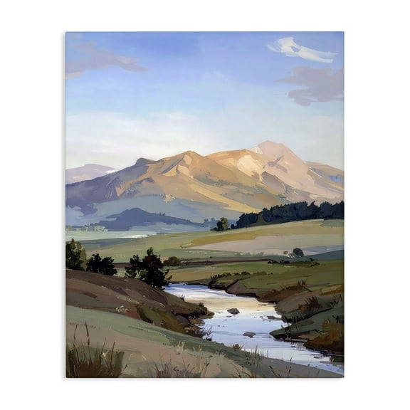 Stupell Industries Across The Valley River Canvas Wall Art, design by Alonza Saunders