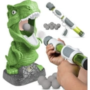 Discovery Kids Hungry T-Rex Feeding Game, Carnival Style Shooting Competition for Kids, 8 Indoor Safe Foam Balls with Air Launcher, Electronic LCD Screen with Lever Tongue, Great for Ages 6 & Up