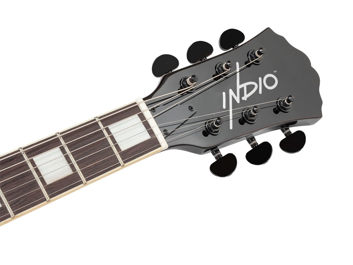 Monoprice Indio Boardwalk Flamed Maple Hollow Body Electric Guitar - Sunburst, With Gig Bag