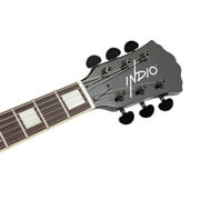 Monoprice Indio Boardwalk Flamed Maple Hollow Body Electric Guitar - Sunburst, With Gig Bag