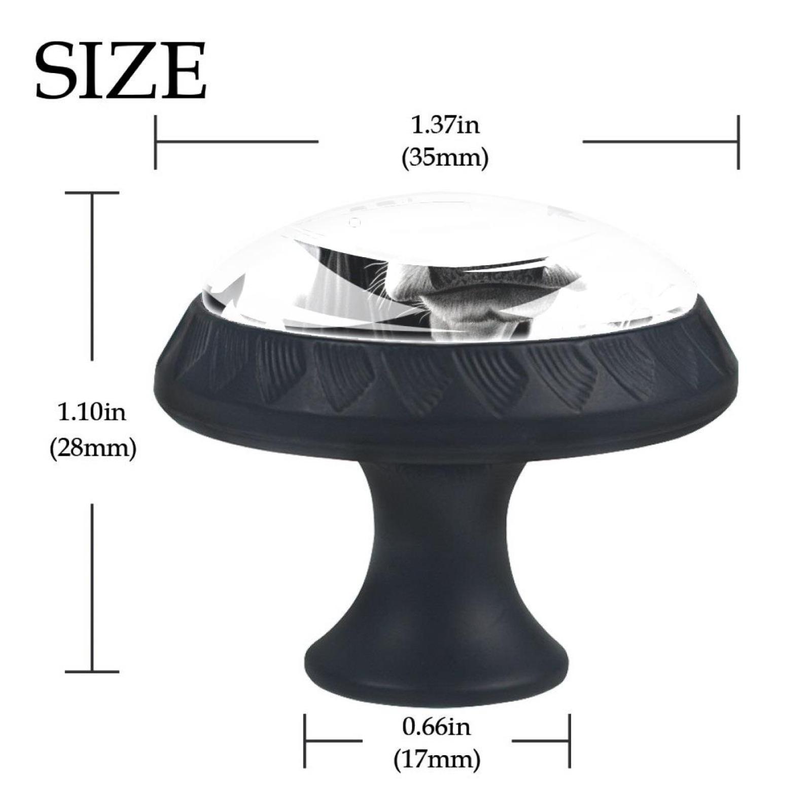 4 Pcs Cow and Sunflower Knobs for Kitchen Cabinet Cupboard Dresser Bookcase Drawer Pulls Handles Round Home Decor