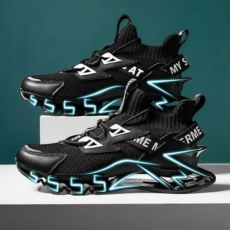 

HOLEX Fashionable Knitted Blade Sneakers for Men: Breathable Shock-Absorbing Non-Slip Running Shoes for Active Wear-2103945