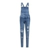 Michellecmm Suspender Trousers, High Waist Ripped Jeans Close-Fitting Pants