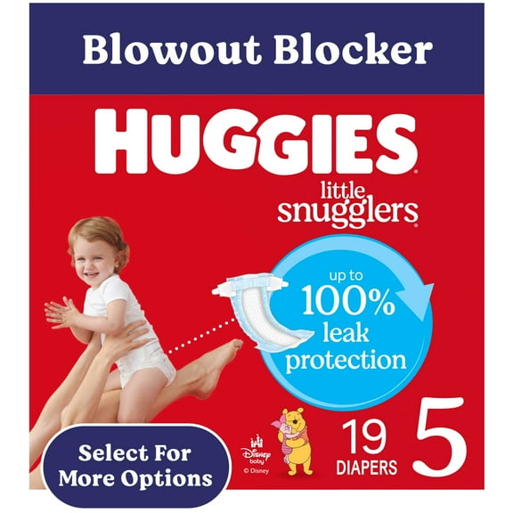 Huggies Little Snugglers Baby Diapers, Size 5 (27  lbs), 19 Count (Select for More)