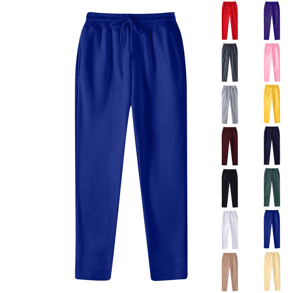 Viadha Mens Sweatpants with Pockets Fashion Solid Elastic Waist Drawstring Workout Casual Sweatpants Outdoor Running Jogger Pants