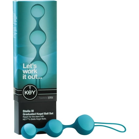Key by Jopen Stella III Graduated Kegel Ball Set, Robin Egg Blue, 5 pc