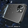 thumbnail image 6 of Dteck for iPhone 14 6.1 Inch Slim Hybrid Case, Luxury Metal Matte Aluminum Alloy Brushed Back TPU Frame Camera Protection Shockproof Anti-Fingerprint Hard Shockproof Case for iPhone 14,Silver, 6 of 8