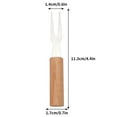 Augper Wooden Handle Stainless Steel Barbecue fork Cheese Hot Pot fork