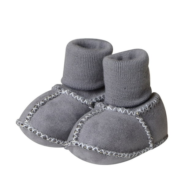 Sofa Vama Ropa de Cama Zapatos para caminar para niños de 0 a 1 años, suela suave, cálidos, transpirables, de piel sintética de oveja, para interior y exterior. for Navideño