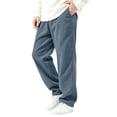 thumbnail image 2 of SAWOBUUN Men's Corduroy Pants Wide Leg Elastic Waist Loose Fit Casual Trousers with Pockets, 2 of 6