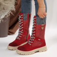 thumbnail image 5 of B91xZ Bottines de Combat Mi-Mollet pour Femmes, Rouge 9, 5 of 5