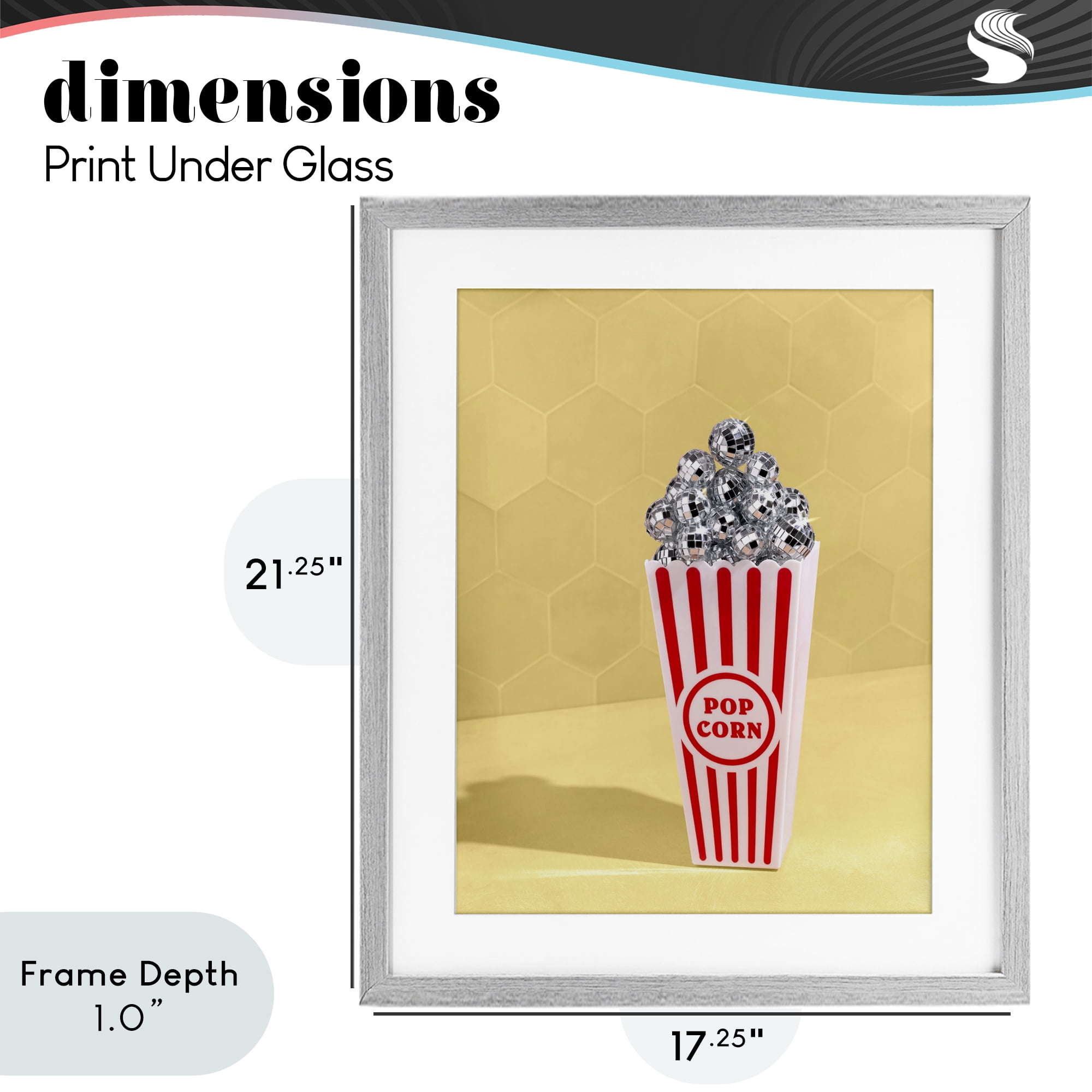 Stupell Industries Disco Filled Popcorn Gray Framed Print Under Glass, design by LISH Creative