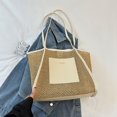 thumbnail image 4 of Bolso Hobo Elegante Tejido Malla Mano Paja para Mujer Playa Verano, 4 of 8