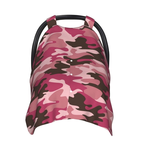 Car Seat Cover Baby - Pink Purple Camouflage Breathable Infant Car Seat Cover for Baby Carseat, Lightweight Comfort Baby Essentials Must Haves Newborn Stuff for Girl Boy