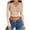 Khaki, variant on AherBiu Crop Tops for Women Ribble Knitted Cardigan Button down V Neck Slim Fitted Going out Tops