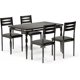 thumbnail image 1 of Juego de mesa de 5 piezas de estilo industrial para 4 personas, con sillas rectangulares que ahorran espacio y marco de metal resistente, resistente a arañazos., 1 of 7
