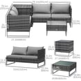 thumbnail image 3 of Outsunny 4 Piece Patio Furniture Set with Coffee Table and Corner Table, 3 of 9