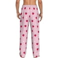 thumbnail image 3 of Goofa Strawberry And Heart Printed Soft Pajama Pants for Men, Wide Leg Comfy Casual Lounge Yoga Pants-Large, 3 of 9