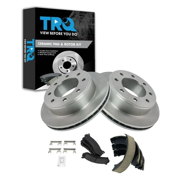 TRQ Rear Brake Pad & Rotor Kit Fits Select 1999-2007 Chevrolet 99-08 GMC 03-07 Hummer