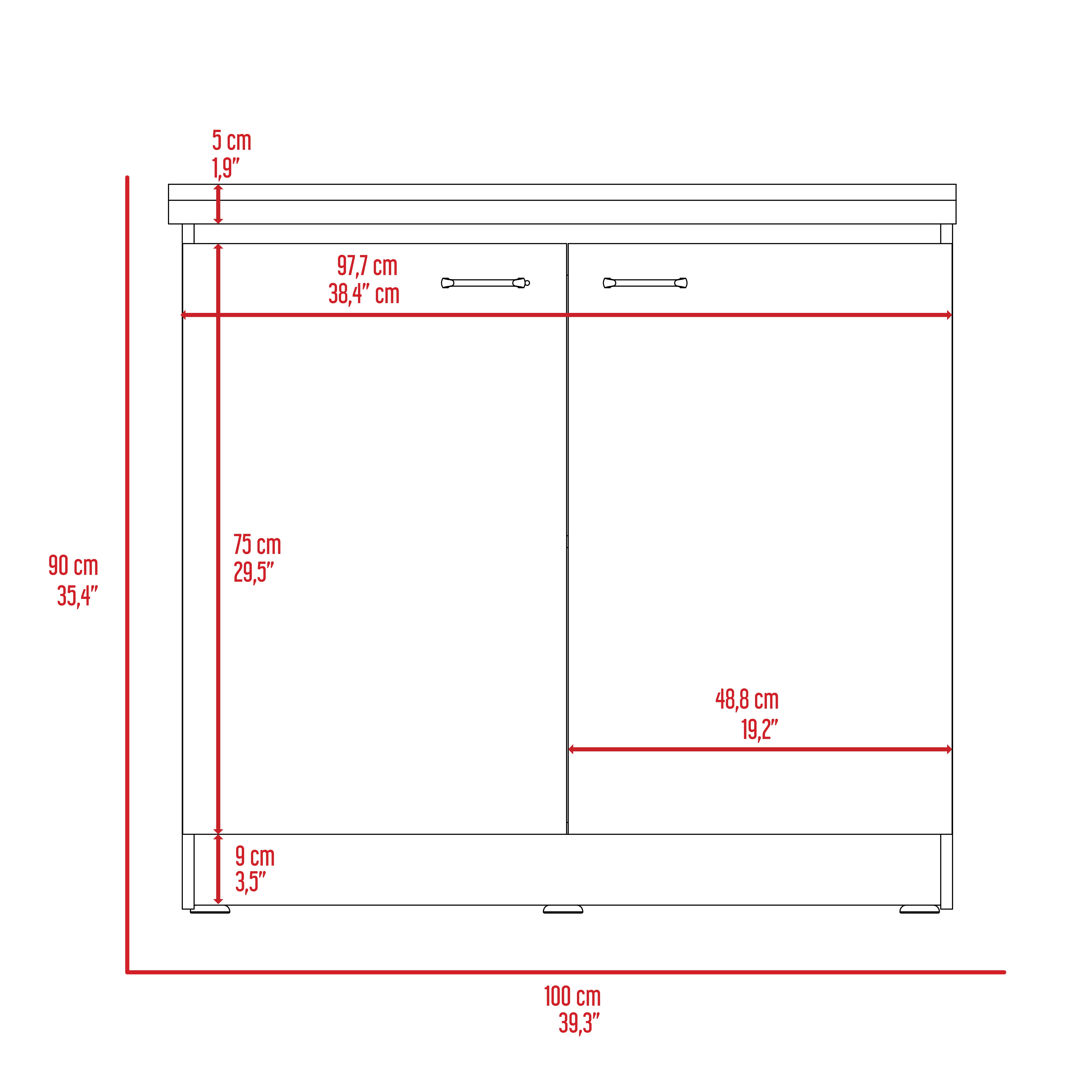Izzovium Brookeline Rectangle 2-Door Utility Sink and Cabinet with Stainless Steel Sink, 35.4" H x 39.3" W x 20.5" D, White and Smokey Oak for Kitchen, Laundry, or Garage