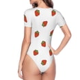 thumbnail image 4 of Naloa Hand Drawn Strawberry Women's Short-Sleeved Onesie, One-Piece Swimsuit for Parties, dates, clubs - Large, 4 of 9