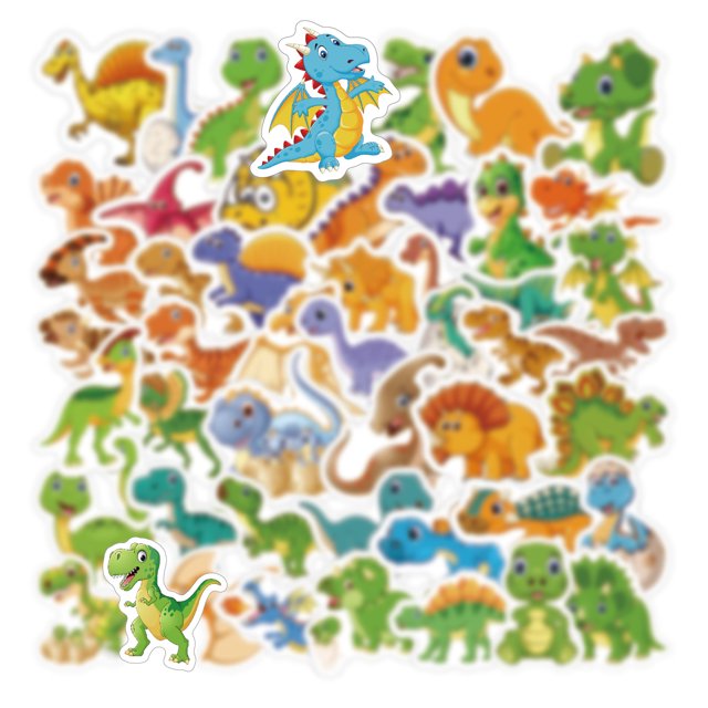 Pegatinas de vinilo, 50 unidades por lote, diseño de dinosaurios para bebés, diseño de anime, diseño