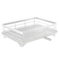 thumbnail image 4 of Usloyux Under $5 Kitchen Drying Rack, Countertop Dish Drainer with Utensil Holder, Stainless Steel Drain Board with Sink Spout, Space Saving Dish Rack for Plates Cups, 4 of 9