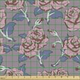 thumbnail image 2 of Botanical Sofa Upholstery Fabric by the Yard, Natural Theme Floral Motifs with Blossoms and Buds Patterns, Decorative Fabric for DIY and Home Accents, Pale Pink and Dark Ceil Blue by Ambesonne, 2 of 5