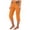 Orange, variant on JJHGVB Cotton Linen Capris for Women Pedal Pushers for Women High Waisted Pleated Women Linen Shorts Wide Leg Elastic Waist Womens Linen Shorts Wide Leg Shorts for Women Womens Long Shorts Beige L