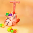 thumbnail image 4 of Juego de cocina para niños pequeños con frutas y verduras interactivas | Carrito de compras de plástico ABS rosa | Juego de simulación para niños mayores de 3 años | Ruedas anchas y estables | Reg, 4 of 5
