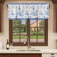 thumbnail image 6 of Coastal Blue Curtain Valances for Windows, Kitchen Valance Window Treatments Panel 2 Pack, Ocean Nautical Lighthouse Starfish Anchor Rod Pocket Short Curtains for Bathroom Bedroom 60 x 18 Inch, 6 of 8