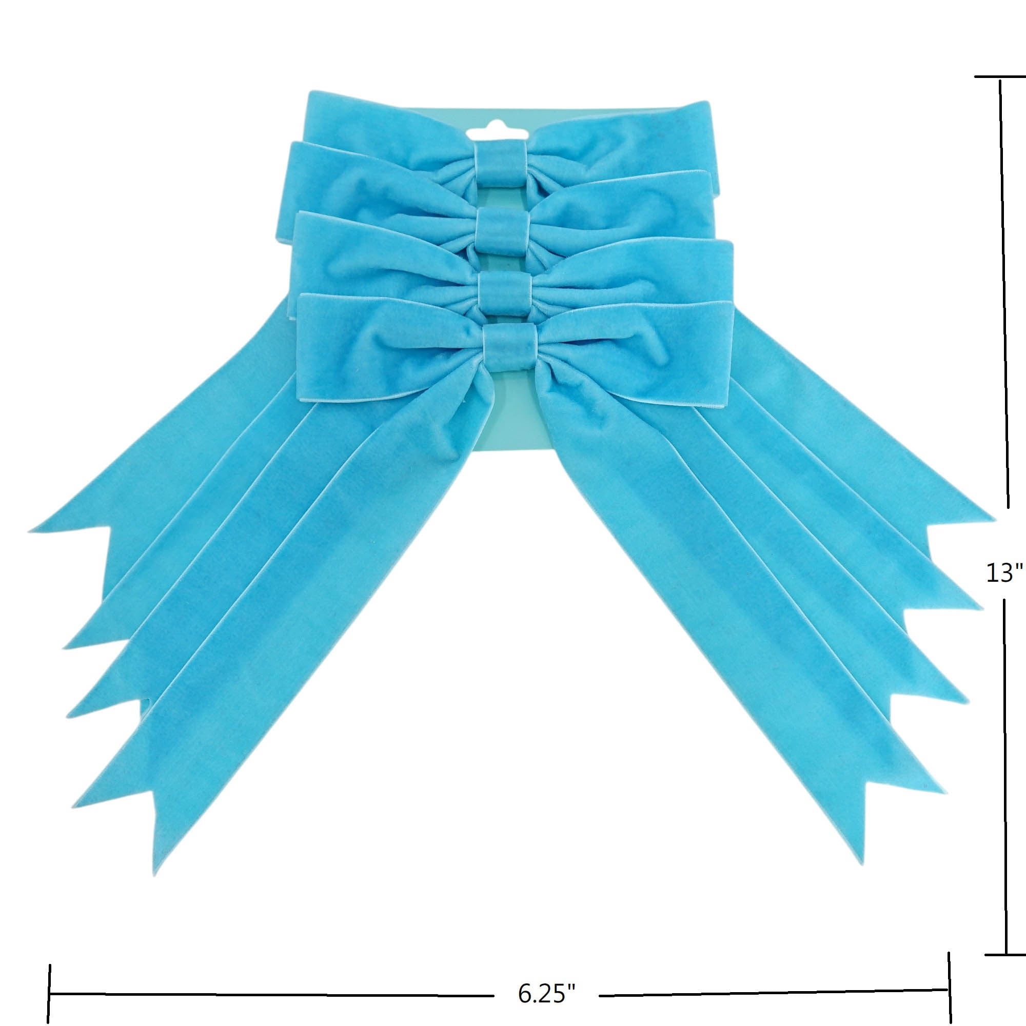 Holiday Time 4 Pack Blue Christmas Bow Decorations