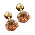 thumbnail image 4 of Ear Studs Anti-allergic Cubic Zirconia Stainless Steel 3 Prong Design Earrings For Daily Life, 4 of 5