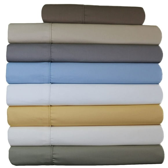 Abripedic Draps Sans Plis, 650 Fils, Poches Profondes, Ensemble de Draps en Mélange de Coton Poly, Simple Extra Long, Gris